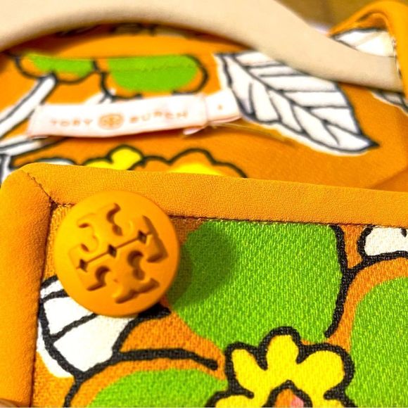 TORY BURCH Wallpaper Floral Twill Nadia Retro Mini Dress Nostalgic Vacation 4 - Picture 10 of 16